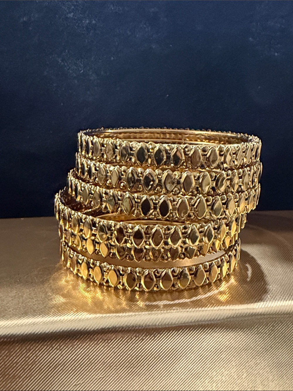 Gold Stacked Bangle Bracelet Set - Women Jewelry